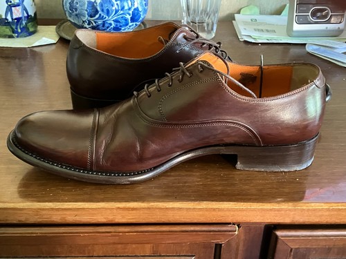 Santoni schnürer leder - leder, braun
